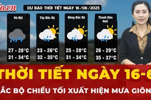 Thời tiết ngày 16-6: Trung du, vùng núi Bắc Bộ có mưa to vào chiều tối