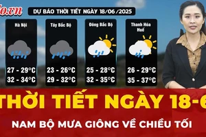 Thời tiết ngày 18-6: Miền Bắc mưa lớn, Nam Bộ tiếp tục có giông vào chiều tối