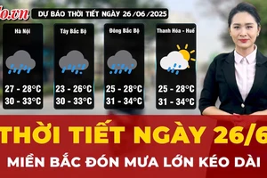 Thời tiết ngày 26-6: Miền Bắc mưa to đến rất to, kéo dài nhiều ngày 