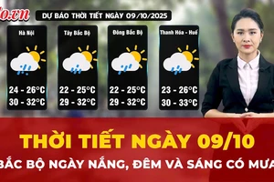 Thời tiết ngày 9-10: Bắc Bộ ngày nắng, đêm và sáng có mưa