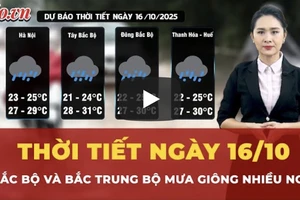 Thời tiết ngày 16-10: Bắc Bộ và Bắc Trung Bộ mưa giông nhiều nơi 