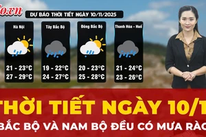 Thời tiết ngày 10-11: Bắc Bộ và Nam Bộ đều có mưa rào