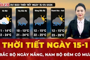 Thời tiết ngày 15-1: Bắc Bộ ngày nắng, Nam Bộ đêm có mưa