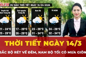 Thời tiết ngày 14-3: Bắc Bộ rét về đêm, Nam Bộ đêm có mưa giông