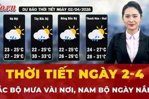 Thời tiết ngày 2-4: Bắc Bộ mưa vài nơi, Nam Bộ ngày nắng