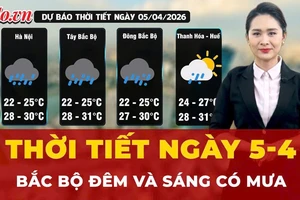 Thời tiết ngày 5-4: Bắc Bộ đêm và sáng có mưa, Nam Bộ ngày nắng