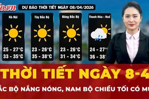 Thời tiết ngày 8-4: Bắc Bộ ngày nắng, Nam Bộ chiều tối có mưa