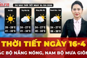 Thời tiết ngày 16-4: Bắc Bộ nắng nóng, Nam Bộ mưa giông về chiều