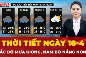 Thời tiết ngày 18-4: Bắc Bộ mưa giông, Nam Bộ nắng nóng