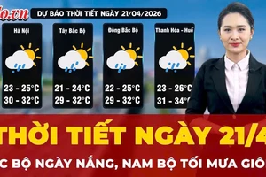 Thời tiết ngày 21-4: Bắc Bộ ngày nắng, Nam Bộ chiều tối mưa giông