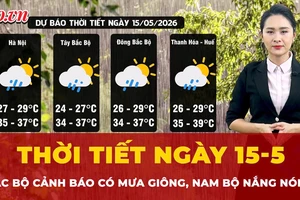 Thời tiết ngày 15-5: Bắc Bộ cảnh báo mưa giông rải rác, Nam Bộ nắng nóng gay gắt