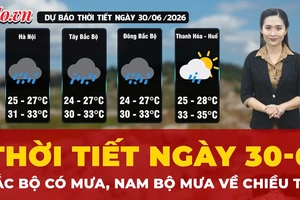 Thời tiết ngày 30-6: Bắc Bộ có mưa, Nam Bộ mưa về chiều tối
