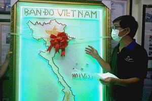 Bán đấu giá bản đồ Việt Nam làm từ 1500 nút test COVID-19 