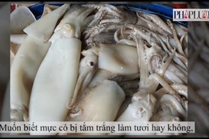 Ớn lạnh mực được ‘tắm trắng’ bằng ôxy già công nghiệp