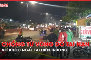 Video: Vợ khóc ngất tại hiện trường khi chồng bị tai nạn tử vong