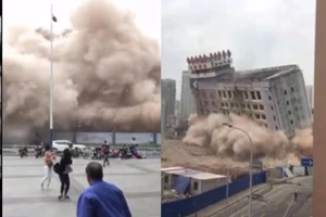 Dân hoảng hốt vì tòa nhà 55m bất ngờ đổ sập