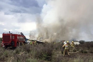 Máy bay Mexico rơi do mưa lớn, 80 người bị thương