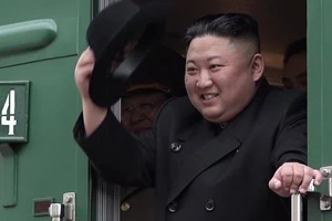 Nhà lãnh đạo Triều Tiên Kim Jong-un lúc đến Nga. Ảnh: SPUTNIK