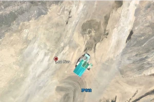 Ảnh vệ tinh về bãi thử Lop Nur của Trung Quốc. 