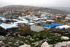 Các lều tạm cho những người Syria tị nạn ở Sarmada, tỉnh Idlib. 