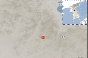 Địa điểm xảy ra động đất ở Triều Tiên tối 11-5. 