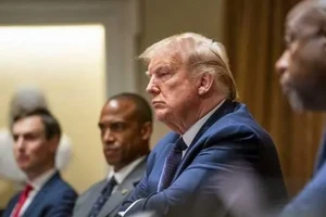 Tổng thống Mỹ Donald Trump tại cuộc họp ở Phòng Nội các tại Nhà Trắng. Ảnh: AFP