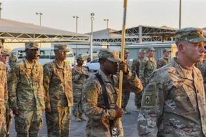 Lính Mỹ tại căn cứ không quân Al-Dhafra ở UAE năm 2018. 