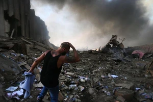 Hiện trường vụ nổ tại khu cảng ở thủ đô Beirut (Lebanon) hôm 4-8.