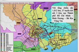 Hình hài 27 tuyến đường sắt đô thị kết nối của TP.HCM 