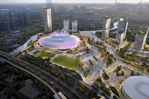 Ngắm phối cảnh Khu liên hợp thể dục thể thao Quốc gia Rạch Chiếc động thổ ngày 15-1