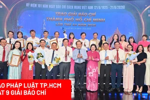 Báo Pháp Luật TP.HCM ghi dấu ấn tại Lễ trao giải báo chí TP.HCM với 9 giải thưởng