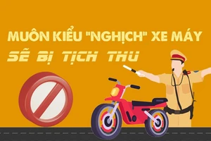 Muôn kiểu 'nghịch' xe máy sẽ bị tịch thu