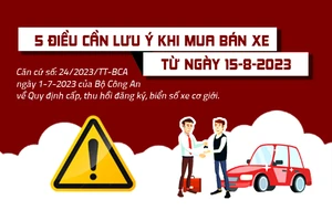 5 Điều cần lưu ý khi mua bán xe từ ngày 15-8-2023