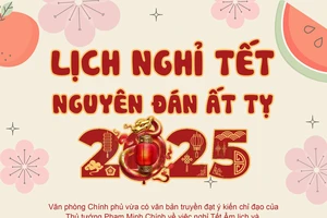 Infographic: Lịch nghỉ Tết Nguyên đán Ất Tỵ