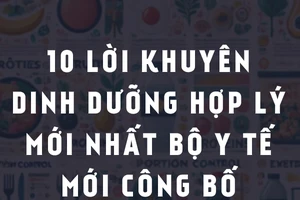 10 lời khuyên dinh dưỡng hợp lý mới nhất Bộ Y tế vừa công bố