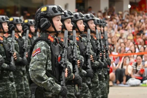 Các khối diễu binh uy nghiêm của lực lượng Công an tại Lễ tổng duyệt A80