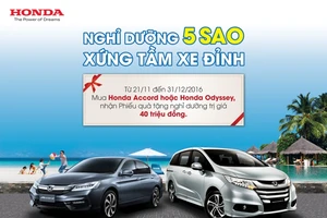 Honda khuyến mãi “Nghỉ dưỡng 5 sao - Xứng tầm xe đỉnh“