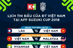 K+ phát sóng toàn bộ giải đấu AFF Suzuki Cup 2018