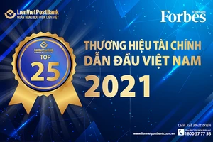 LienVietPostBank: Top 25 thương hiệu tài chính dẫn đầu Top 100 thương hiệu mạnh
