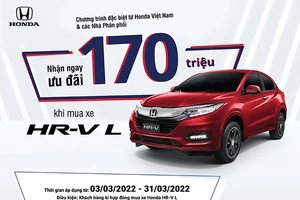 Honda ưu đãi 170 triệu đồng khi mua xe HR-V trong tháng 3
