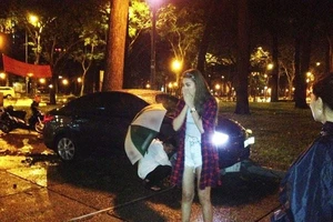 Người mẫu Kim Dung bị tai nạn xe hơi lúc nửa đêm