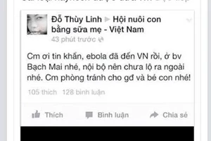 Cục An ninh điều tra đối tượng tung tin dịch Ebola xuất hiện tại Hà Nội