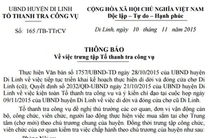 Văn bản lạ: 'Điểm danh' cán bộ, công chức… đi chợ