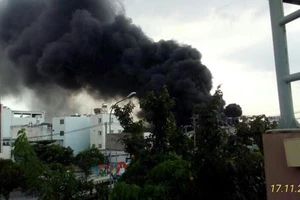 Cháy lớn ở xưởng thủy sản đông lạnh giữa khu dân cư