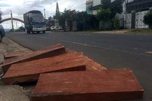 Hất gỗ căm xe xuống đường khi công an truy đuổi