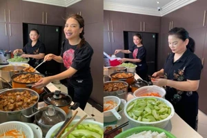 Trương Ngọc Ánh cùng mẹ nấu cơm ủng hộ bác sĩ, bệnh nhân khu cách ly