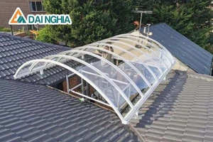 Tấm poly giải pháp lấy sáng cho không gian mở của Đại Nghĩa Home