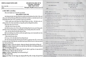 Thi lại vì đề văn vào lớp 10 giống hệt đề thi học kỳ lớp 9