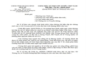 Người tử vong do viêm phổi ở Quảng Bình âm tính với nCoV