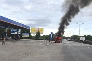 Hiện trường vụ cháy. Ảnh: A.K